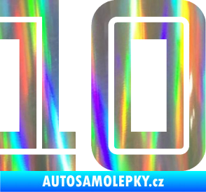 Samolepka Startovní číslo 10 typ 7 Holografická