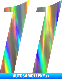 Samolepka Startovní číslo 11 typ 3   Holografická