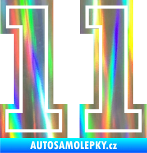 Samolepka Startovní číslo 11 typ 5 Holografická