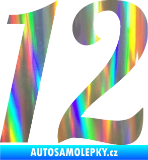 Samolepka Startovní číslo 12 typ 3    Holografická