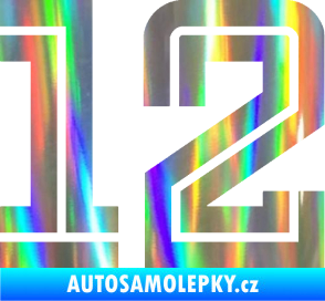 Samolepka Startovní číslo 12 typ 7 Holografická