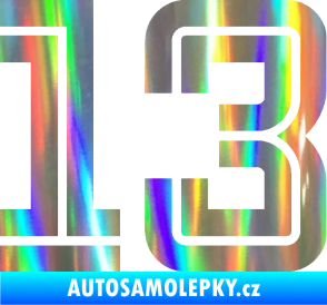 Samolepka Startovní číslo 13 typ 7 Holografická