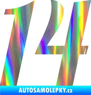 Samolepka Startovní číslo 14 typ 3      Holografická