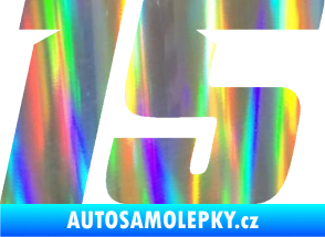 Samolepka Startovní číslo 15 typ 6 Holografická