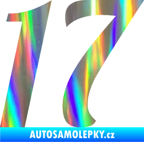 Samolepka Startovní číslo 17 typ 3        Holografická