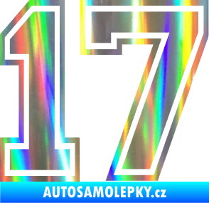 Samolepka Startovní číslo 17 typ 4 Holografická