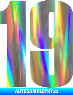 Samolepka Startovní číslo 19 typ 2      Holografická