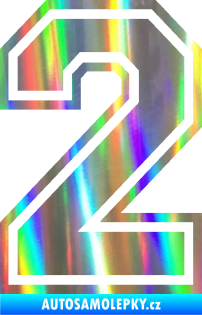 Samolepka Startovní číslo 2 typ 4 Holografická