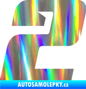 Samolepka Startovní číslo 2 typ 6 Holografická