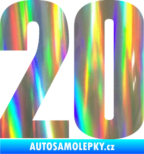 Samolepka Startovní číslo 20 typ 2       Holografická