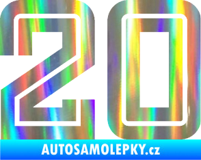Samolepka Startovní číslo 20 typ 7 Holografická