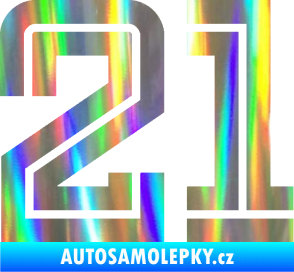 Samolepka Startovní číslo 21 typ 7 Holografická