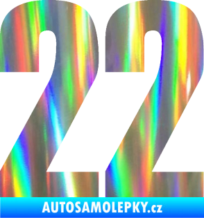 Samolepka Startovní číslo 22 typ 2         Holografická