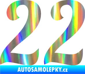 Samolepka Startovní číslo 22 typ 3 Holografická
