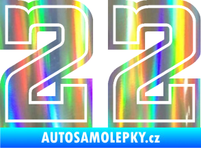 Samolepka Startovní číslo 22 typ 5 Holografická