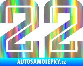 Samolepka Startovní číslo 22 typ 7 Holografická