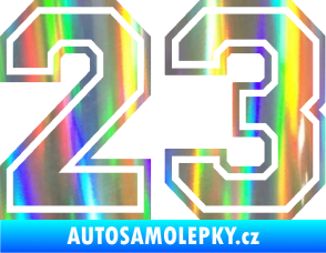 Samolepka Startovní číslo 23 typ 4 Holografická