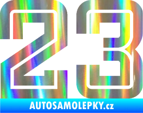 Samolepka Startovní číslo 23 typ 7 Holografická