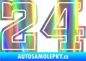 Samolepka Startovní číslo 24 typ 5 Holografická