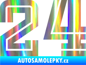 Samolepka Startovní číslo 24 typ 7 Holografická