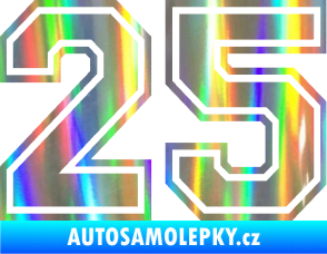 Samolepka Startovní číslo 25 typ 4 Holografická