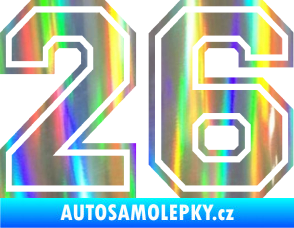 Samolepka Startovní číslo 26 typ 4 Holografická