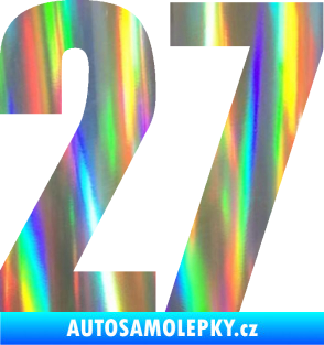 Samolepka Startovní číslo 27 typ 2     Holografická