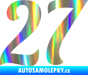 Samolepka Startovní číslo 27 typ 3 Holografická