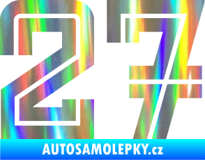 Samolepka Startovní číslo 27 typ 7 Holografická