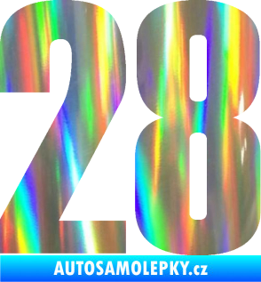 Samolepka Startovní číslo 28 typ 2    Holografická