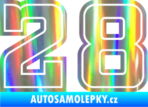 Samolepka Startovní číslo 28 typ 5 Holografická
