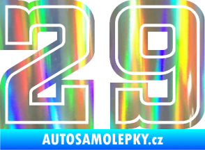 Samolepka Startovní číslo 29 typ 5 Holografická
