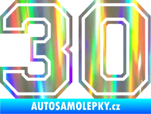 Samolepka Startovní číslo 30 typ 4 Holografická