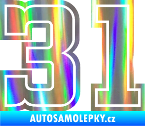 Samolepka Startovní číslo 31 typ 5 Holografická