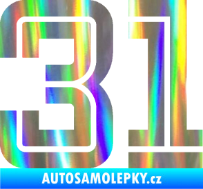 Samolepka Startovní číslo 31 typ 7 Holografická