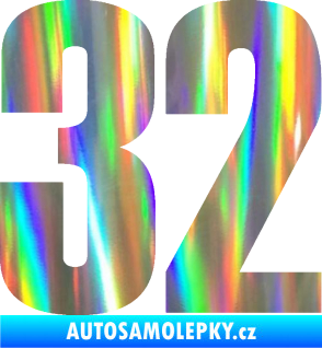 Samolepka Startovní číslo 32 typ 2     Holografická