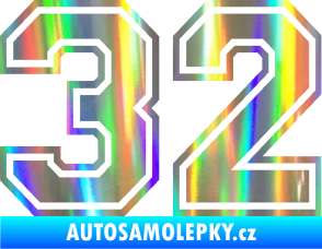 Samolepka Startovní číslo 32 typ 4 Holografická