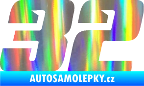 Samolepka Startovní číslo 32 typ 6 Holografická