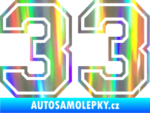 Samolepka Startovní číslo 33 typ 4 Holografická