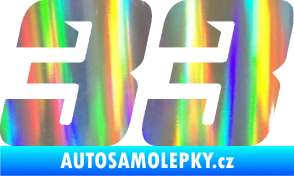 Samolepka Startovní číslo 33 typ 6 Holografická