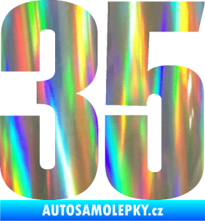 Samolepka Startovní číslo 35 typ 2  Holografická
