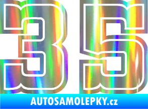 Samolepka Startovní číslo 35 typ 5 Holografická