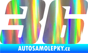 Samolepka Startovní číslo 36 typ 6 Holografická
