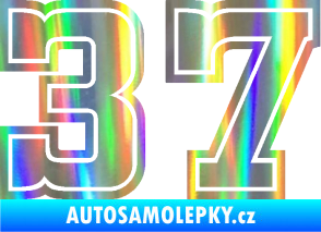 Samolepka Startovní číslo 37 typ 5 Holografická
