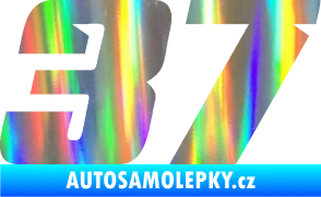 Samolepka Startovní číslo 37 typ 6 Holografická