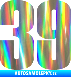 Samolepka Startovní číslo 39 typ 2      Holografická