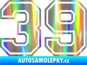 Samolepka Startovní číslo 39 typ 4 Holografická