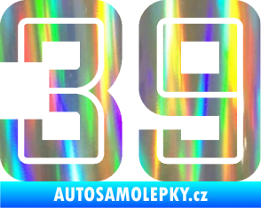 Samolepka Startovní číslo 39 typ 7 Holografická