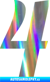 Samolepka Startovní číslo 4 typ 3 Holografická