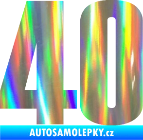 Samolepka Startovní číslo 40 typ 2     Holografická